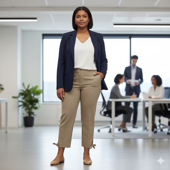 Banana Republic Avery Tie Hem Pants Women 14 Beige Tan Crop‎ Dress Work Stretch - Picture 1 of 10